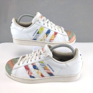 Adidas Superstar White Multicolor Shell Toe Sneakers Womens US 8 GX2717 Retro